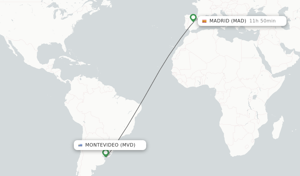 Direct non stop Flights From Montevideo To Madrid Schedules 