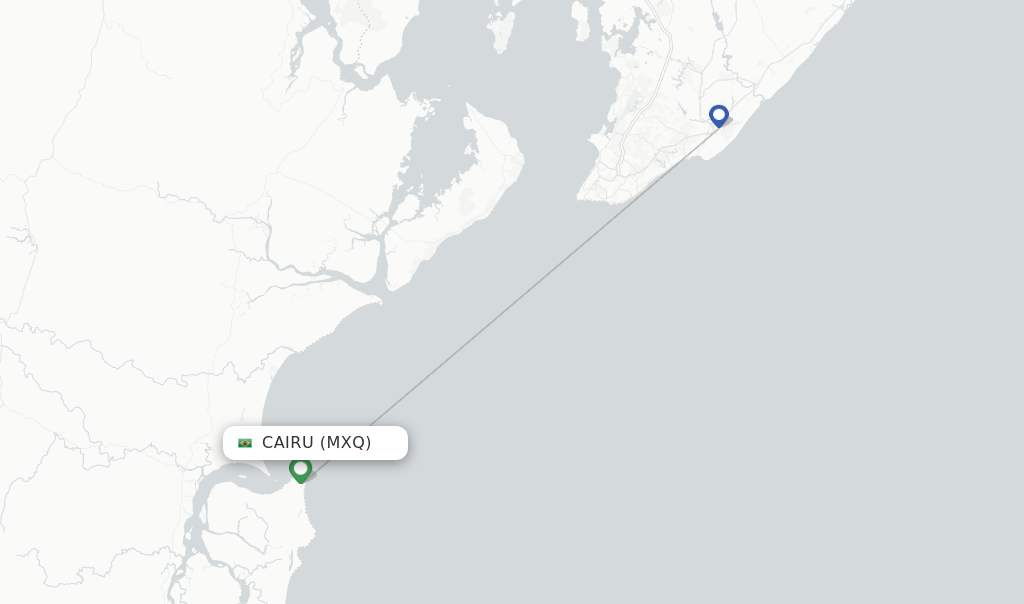 Route map with flights from Cairu with Enter Air