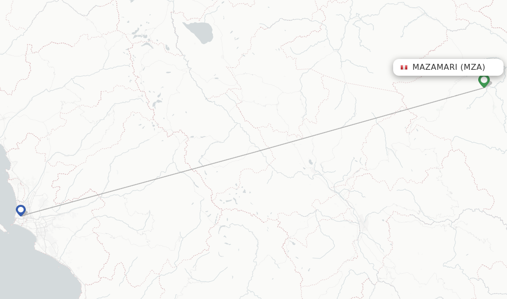 Route map with flights from Mazamari with Atsa Airlines