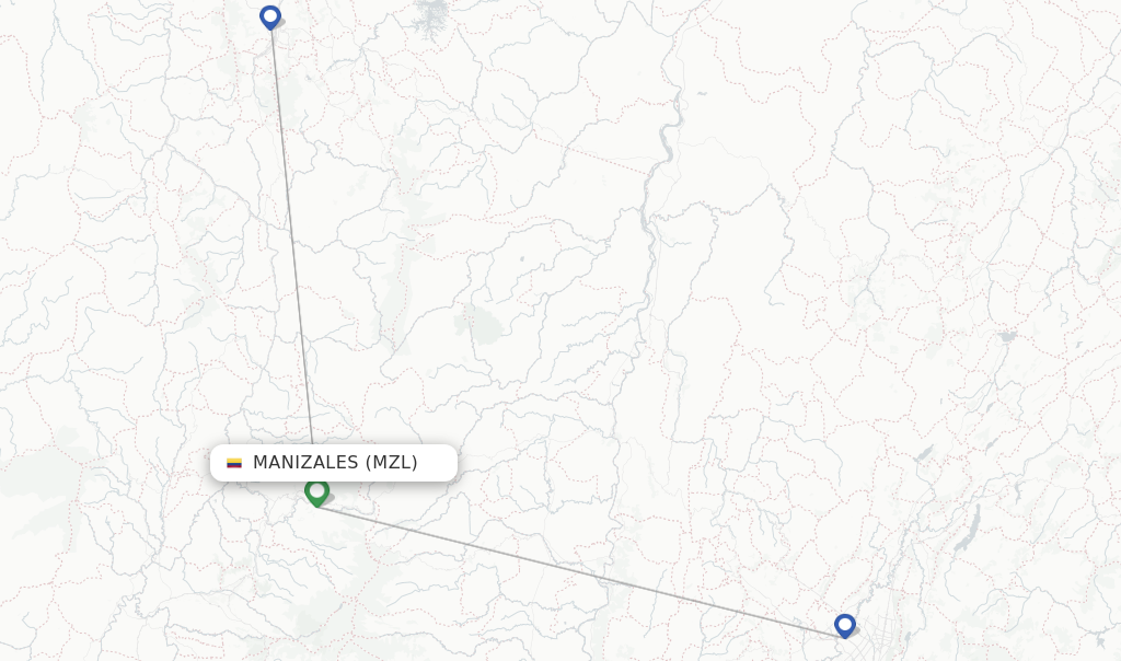 Route map with flights from Manizales with Clic Air