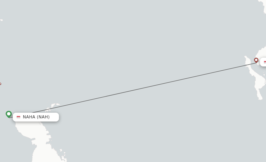 Flights from Naha to Melangguane route map