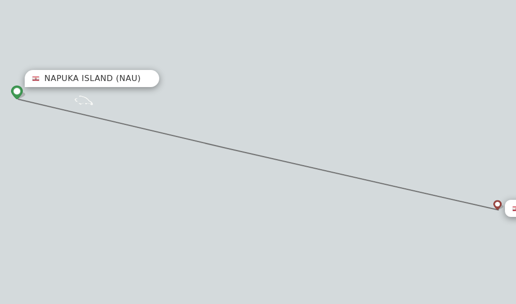 Flights from Napuka Island to Puka Puka route map
