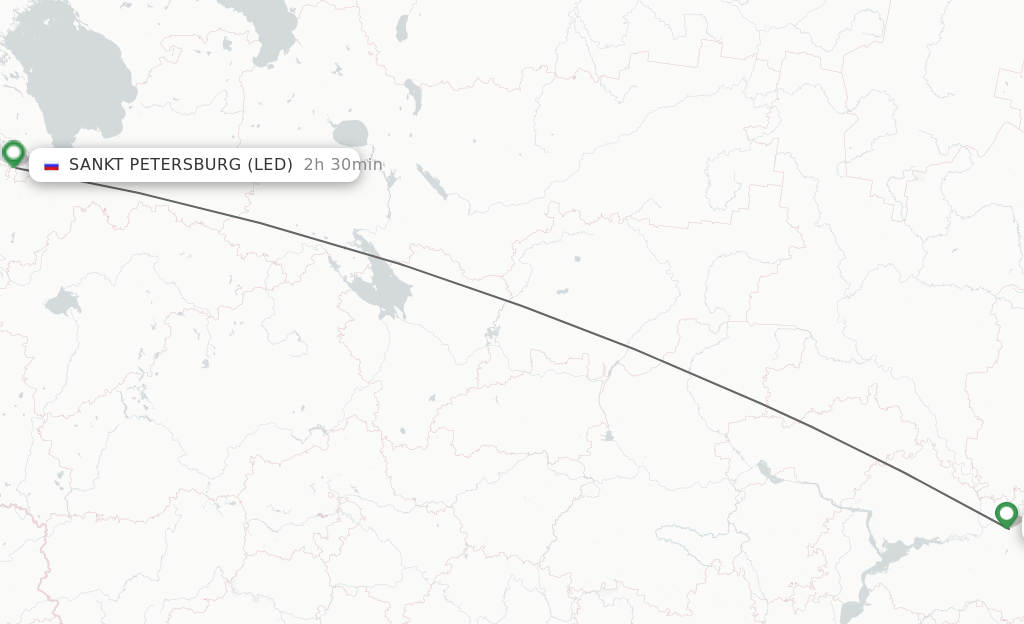 Flights from Beaufort to Sankt Petersburg route map