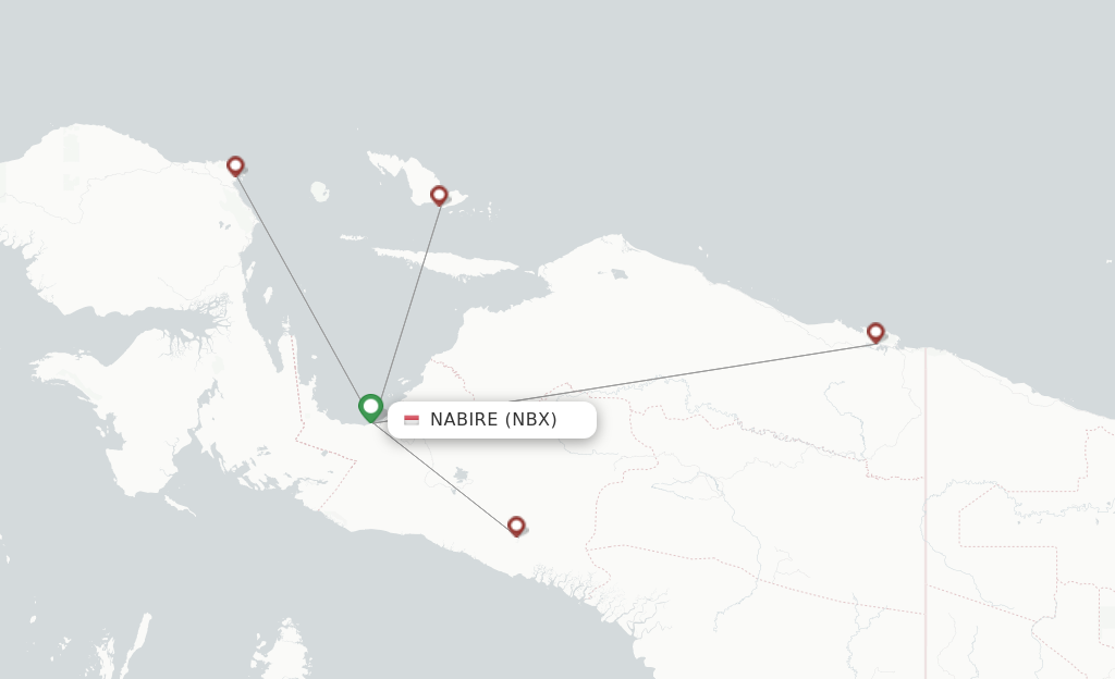 Flights from Nabire to Manokwari route map