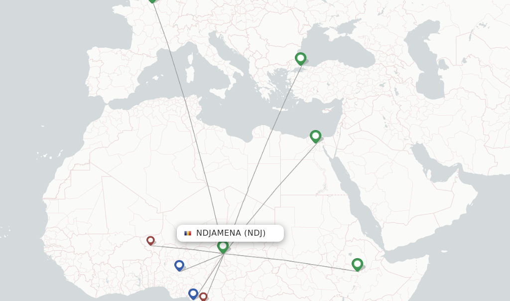 Ndjamena flight map