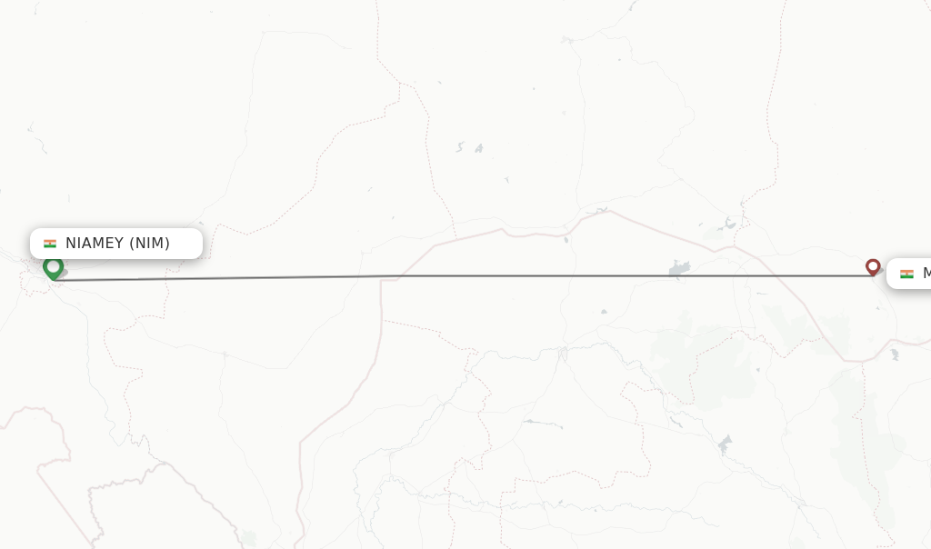Flights from Niamey to Maradi route map
