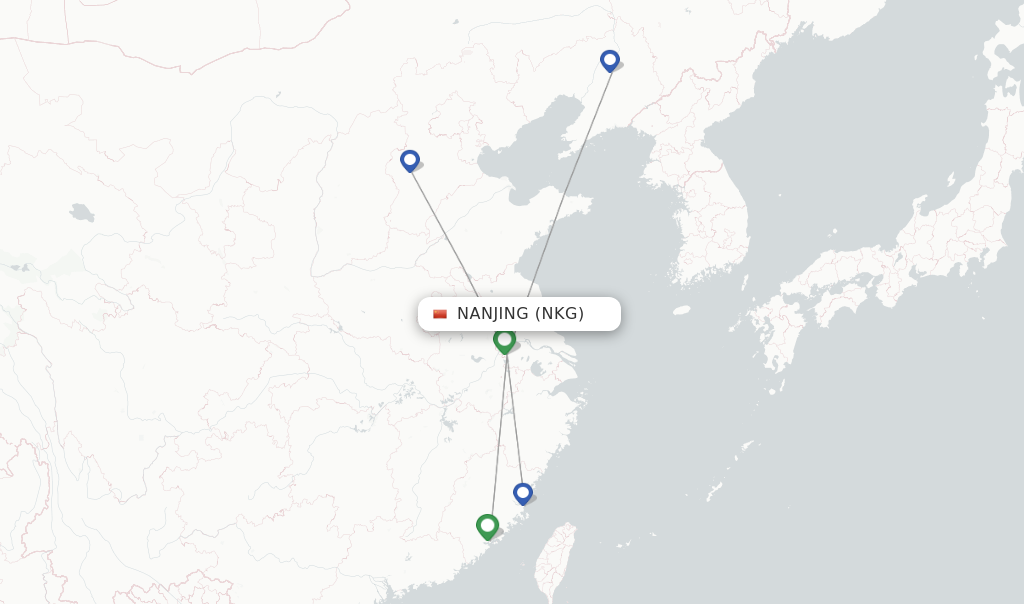 Route map with flights from Nanjing with Hebei Airlines