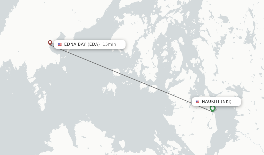 Flights from Naukiti to Edna Bay route map