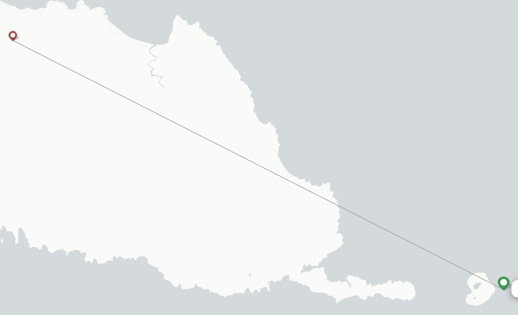 Route map with flights from Santa Ana Island with Solomon Airlines