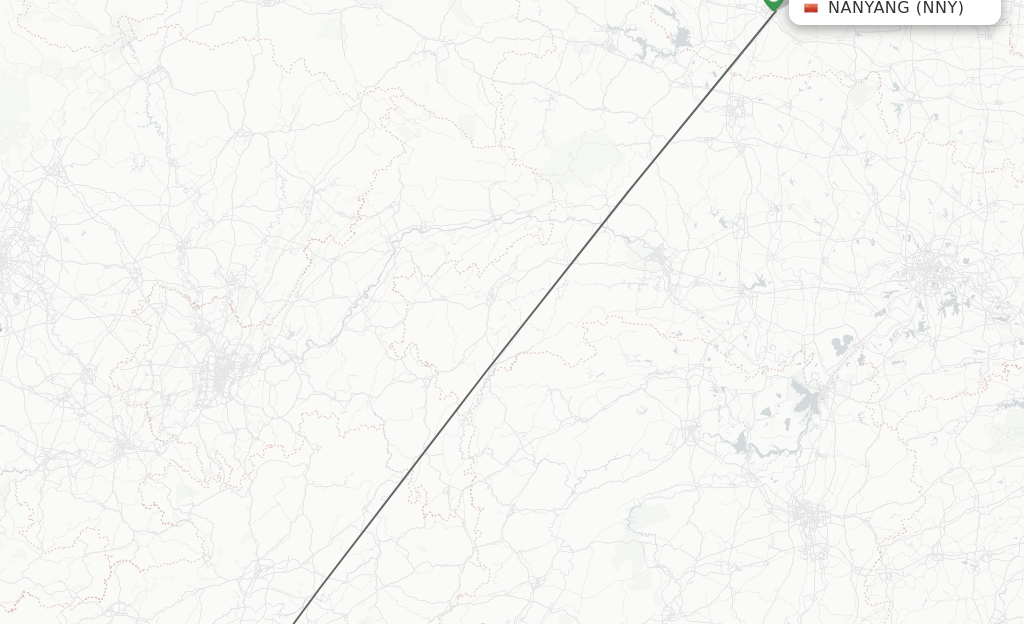 Flights from Nanyang to Guiyang route map