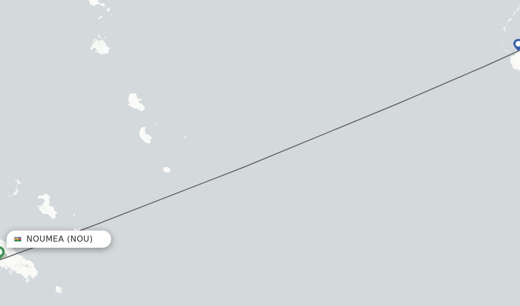 Flights from Noumea to Nadi route map