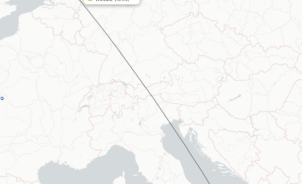 Flights from Dusseldorf to Bari route map
