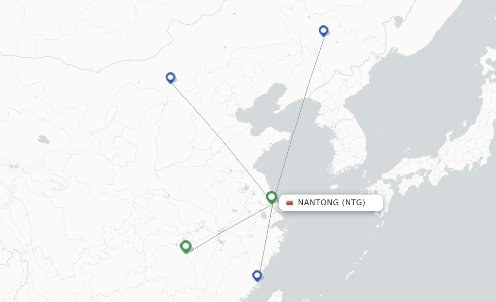 Route map with flights from Nantong with Xiamen Airlines