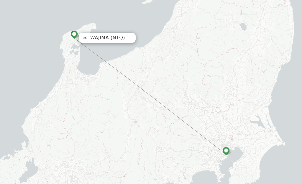 Route map with flights from Wajima with ANA