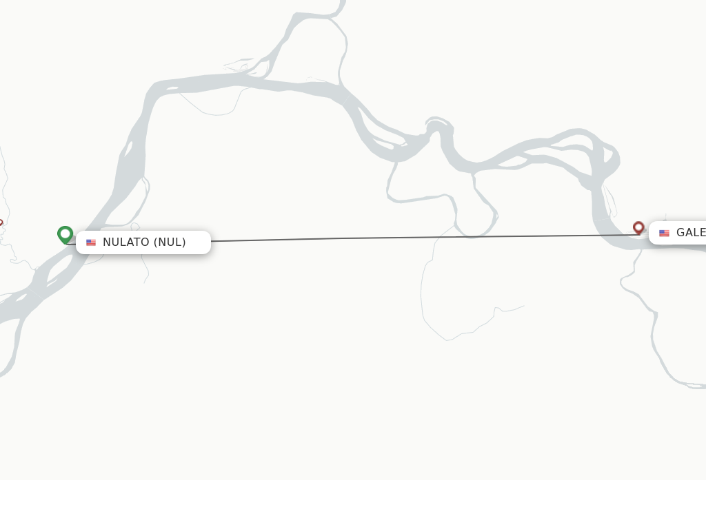 Flights from Nulato to Galena route map