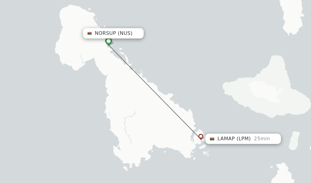 Flights from Norsup to Lamap route map