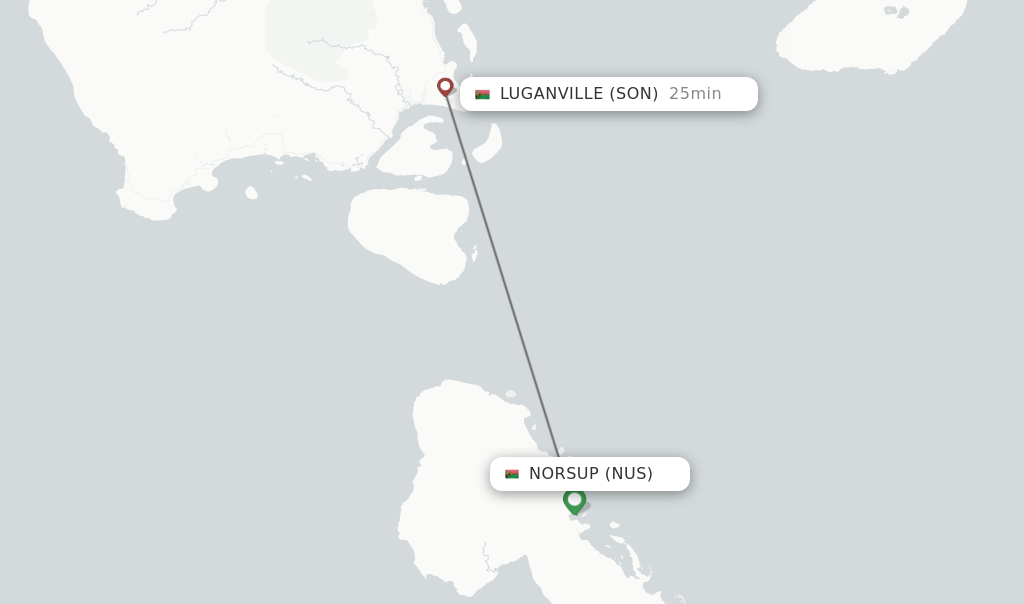 Flights from Norsup to Luganville route map