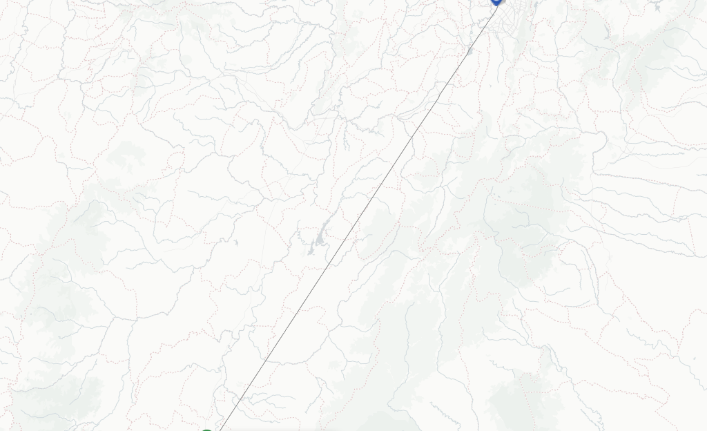 Route map with flights from Neiva with LATAM