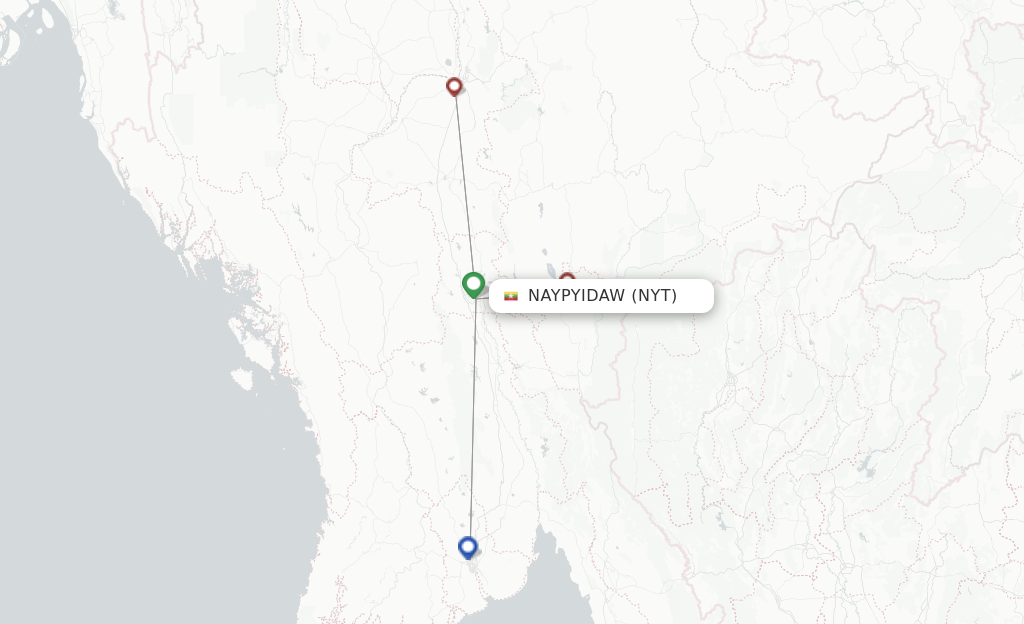 Naypyidaw NYT route map