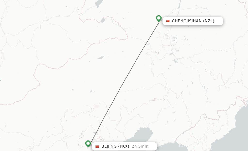 Flights from Chengjisihan to Beijing route map