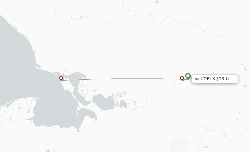 Route map with flights from Kobuk with Easy Fly Express