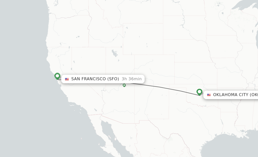 Direct (non-stop) flights from Oklahoma City to San Francisco