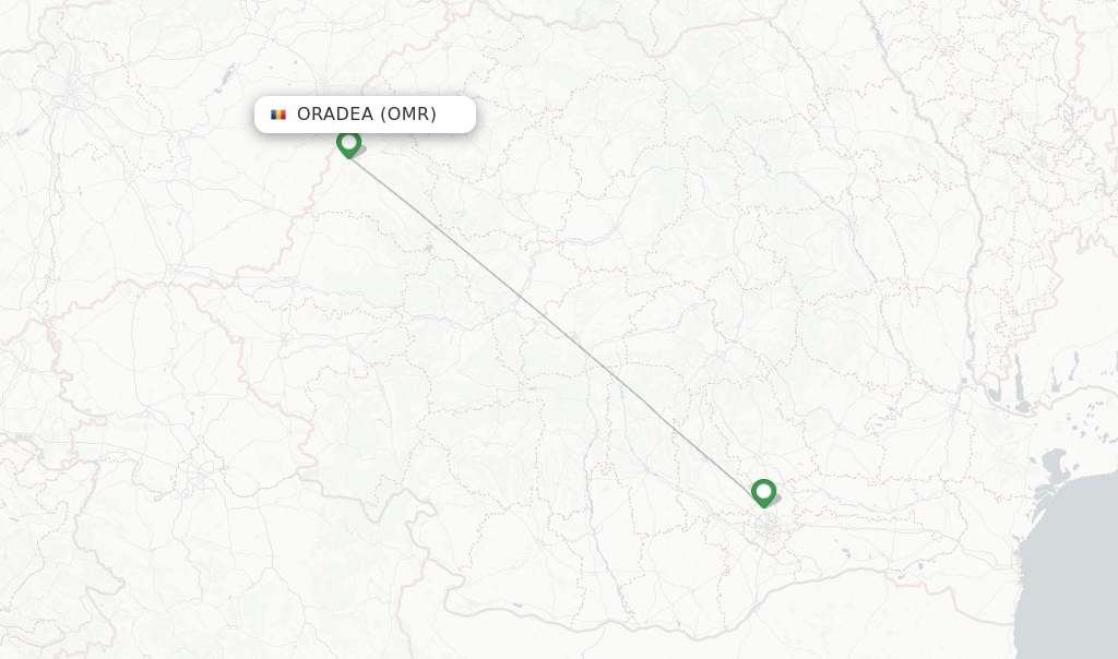 Oradea flight map