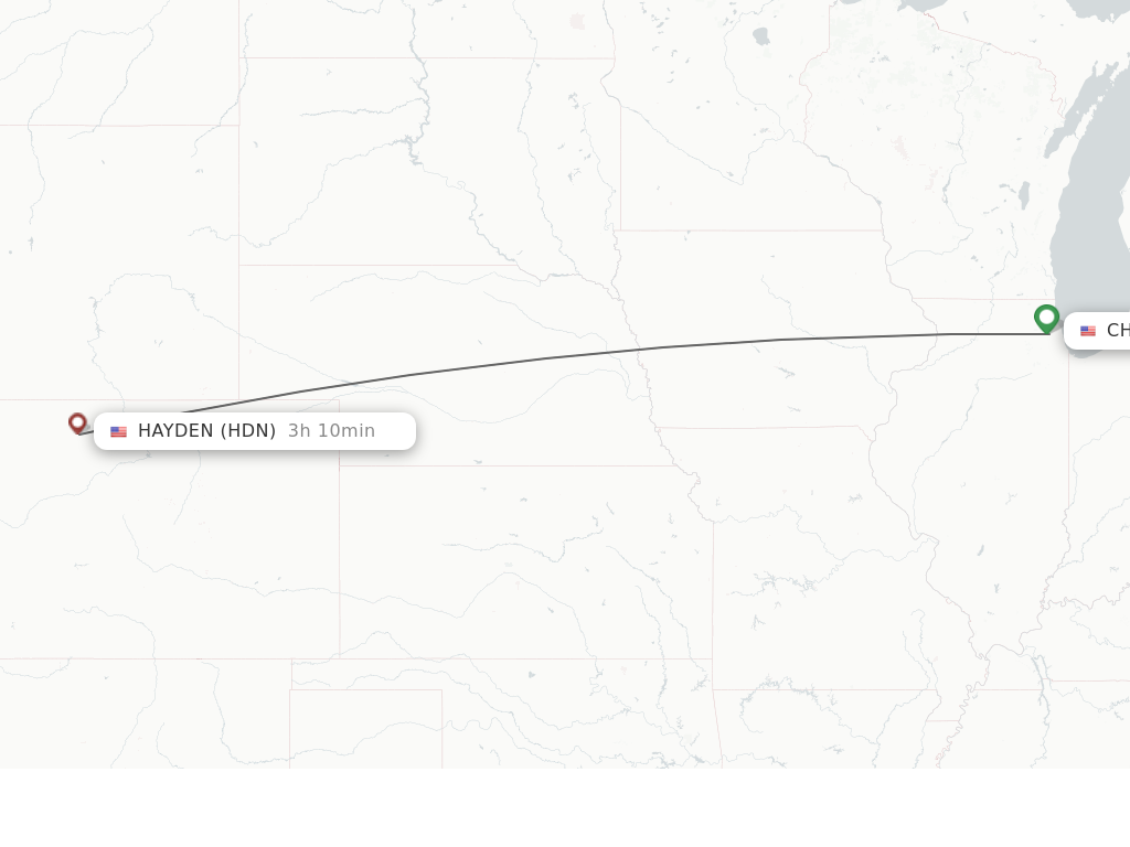 Flights from Chicago to Hayden route map