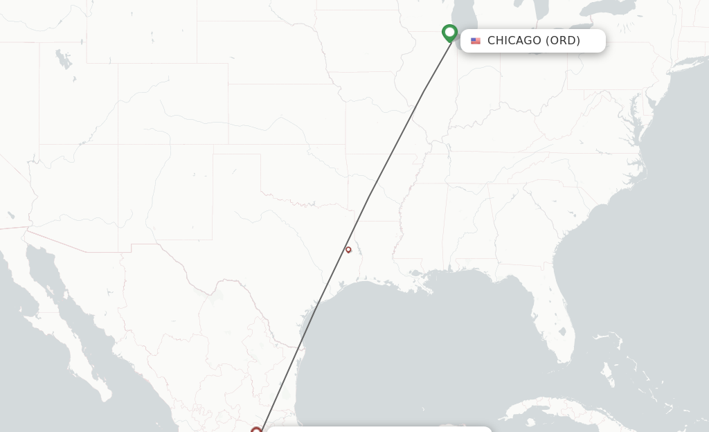 Flights from Chicago to Queretaro route map