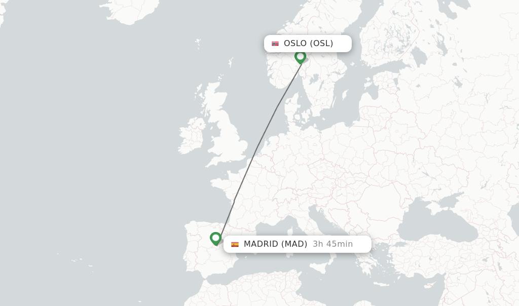 Direct non stop Flights From Oslo To Madrid Schedules FlightsFrom