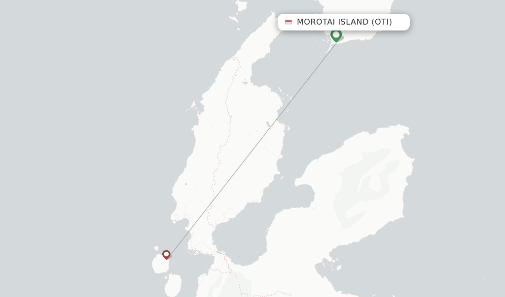 Morotai Island flight map