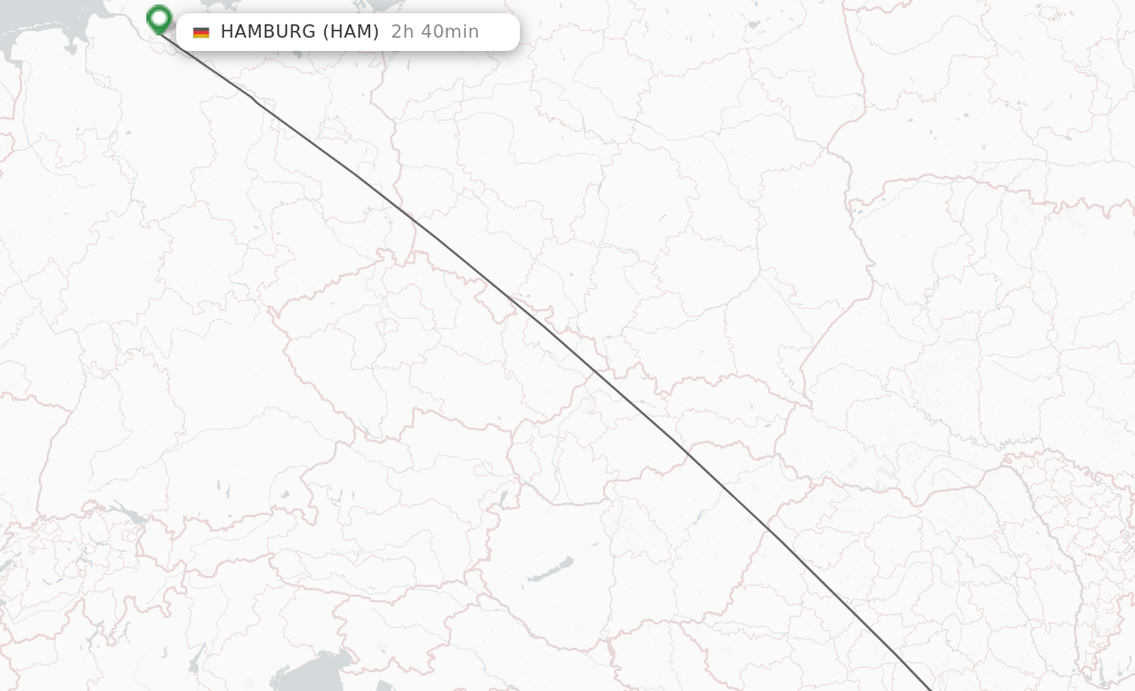 Flights from Bucharest to Hamburg route map