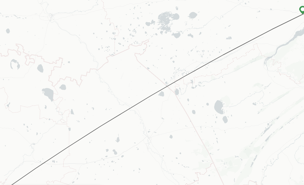 Flights from Novosibirsk to Astana route map