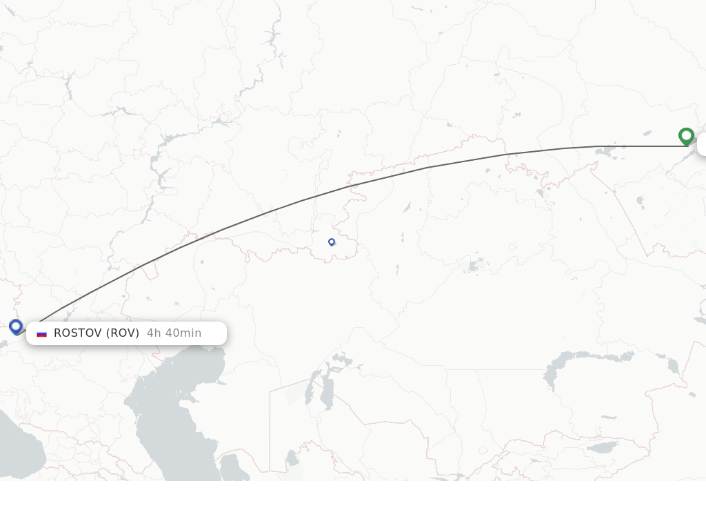 Flights from Novosibirsk to Rostov route map
