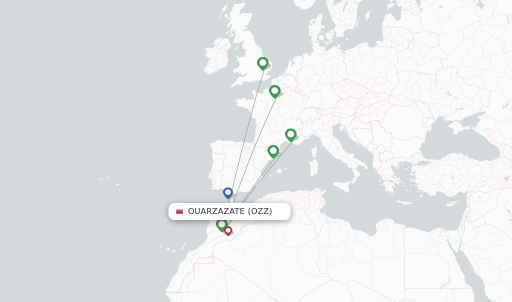 Ouarzazate flight map