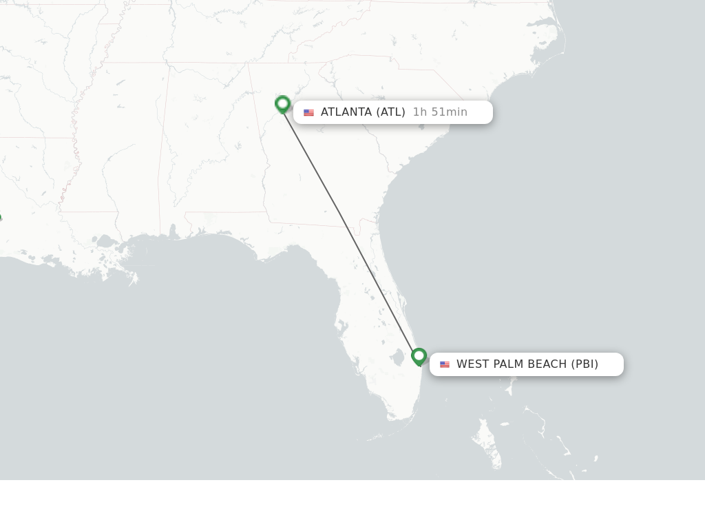 Direct (non-stop) flights from West Palm Beach to Atlanta - schedules