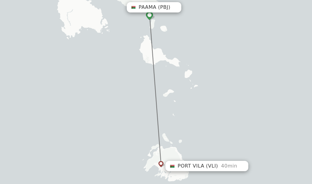 Flights from Paama to Port Vila route map