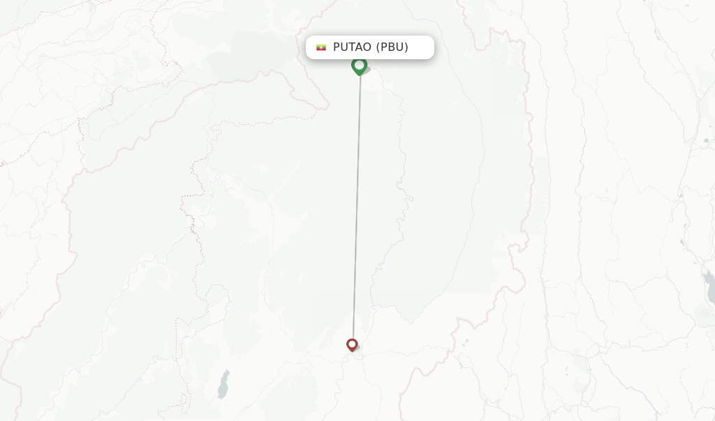 Putao flight map