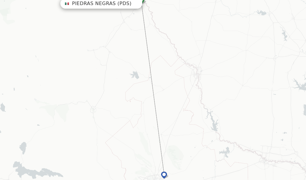 Piedras Negras flight map