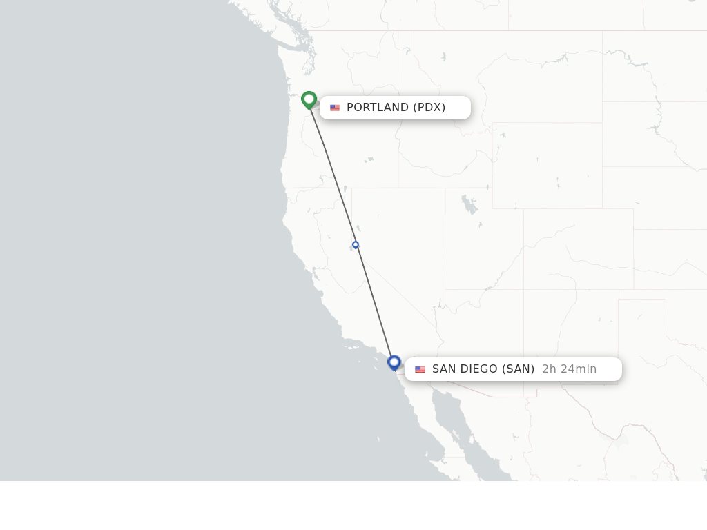Direct (non-stop) flights from Portland to San Diego - schedules