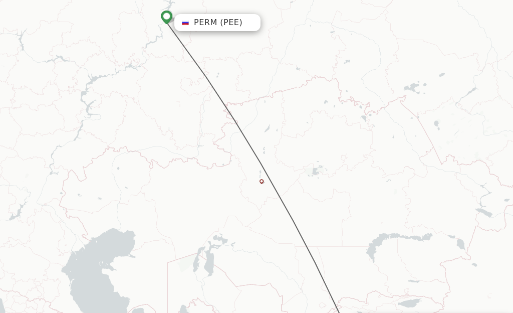 Flights from Perm to Namangan route map