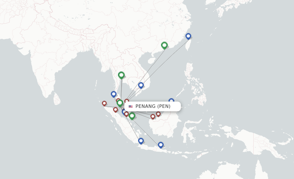 Penang PEN route map