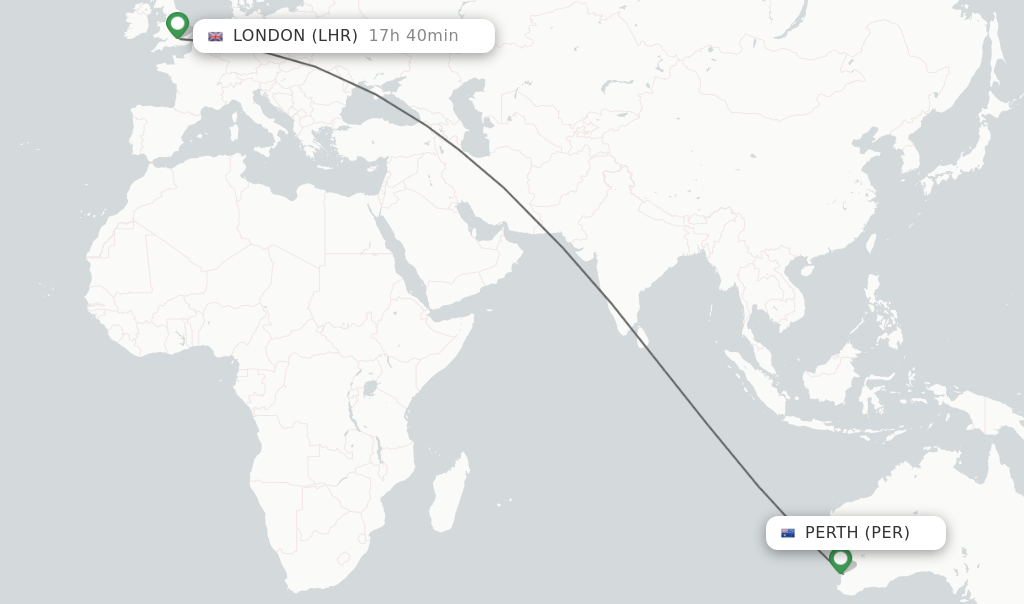 Direct flights from Perth London - schedules - FlightsFrom.com
