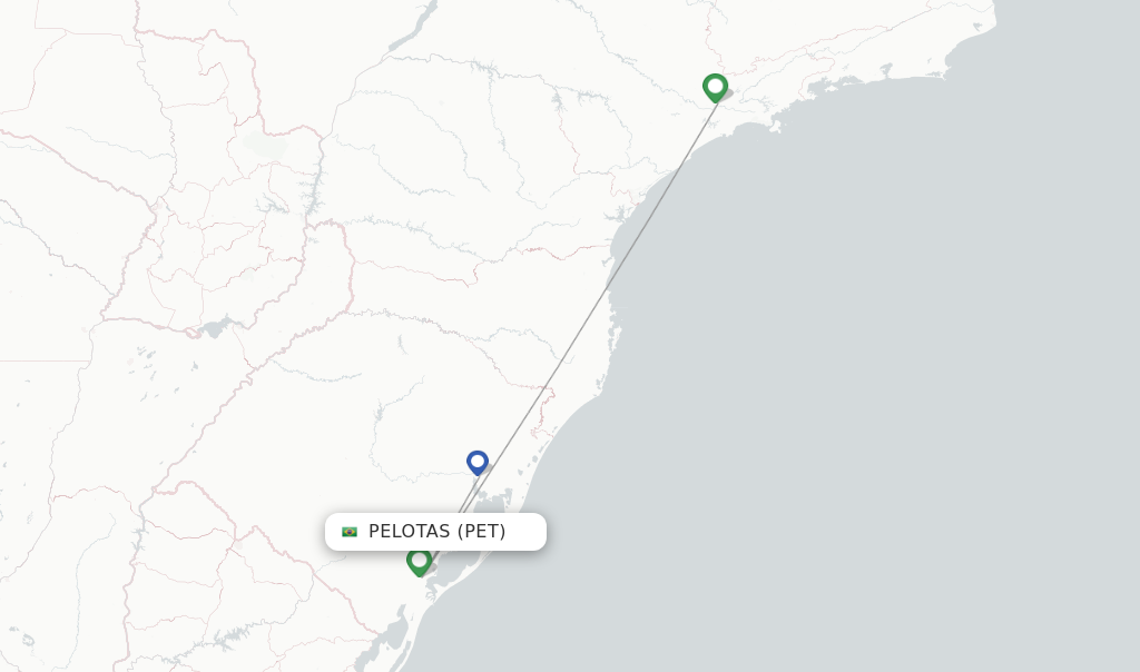 Pelotas flight map