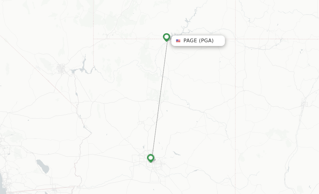 Route map with flights from Page with Contour Aviation