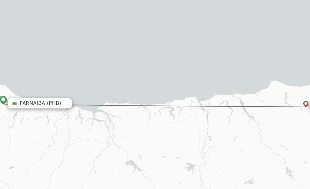Flights from Parnaiba to Cruz route map