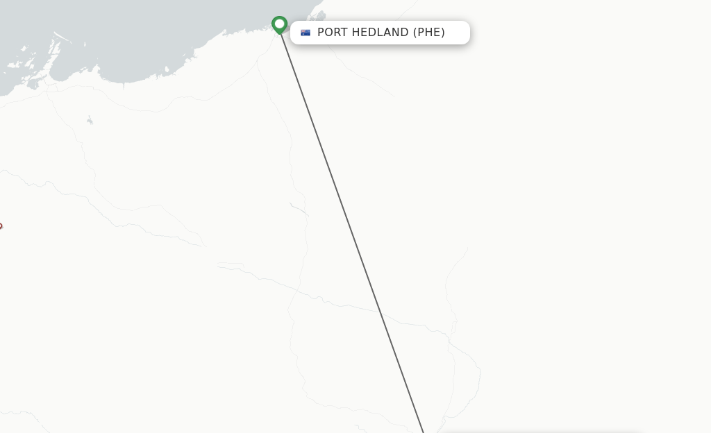 Flights from Port Hedland to Newman route map