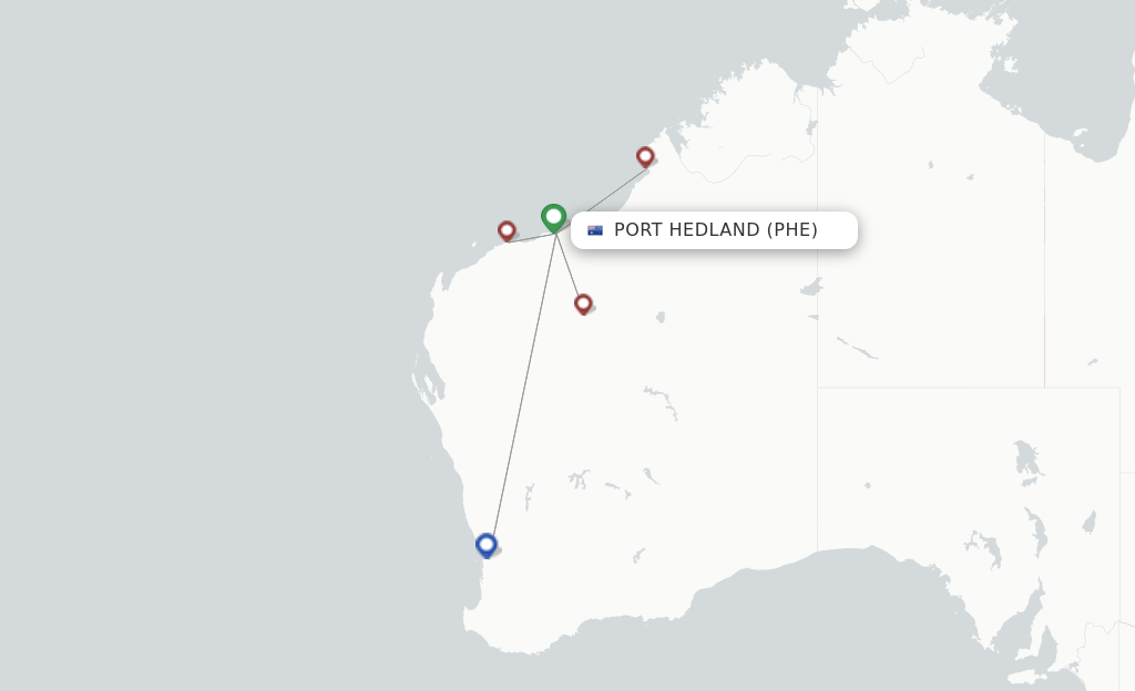 Flights from Port Hedland to Brisbane route map
