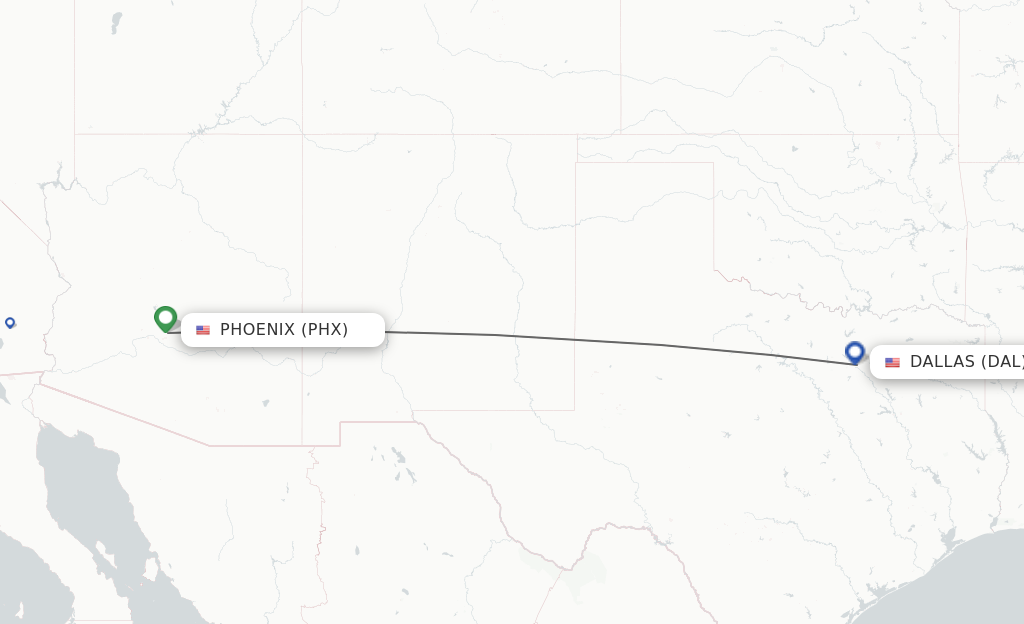 Direct (non-stop) flights from Phoenix to Dallas - schedules