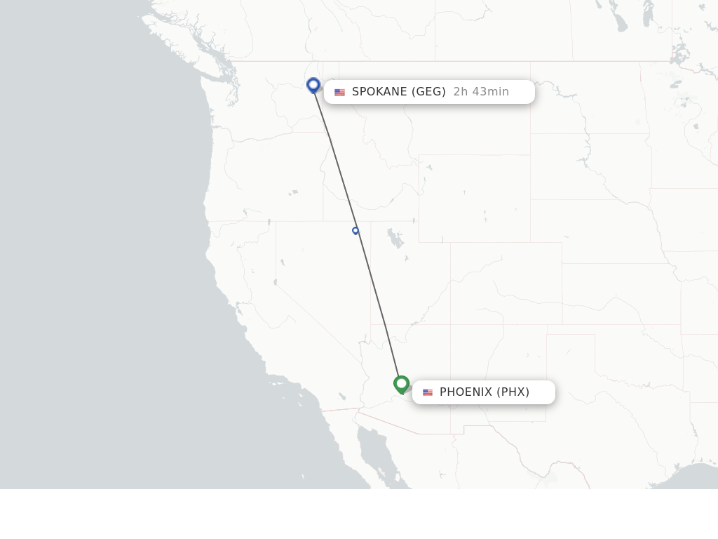 Direct (non-stop) flights from Phoenix to Spokane - schedules